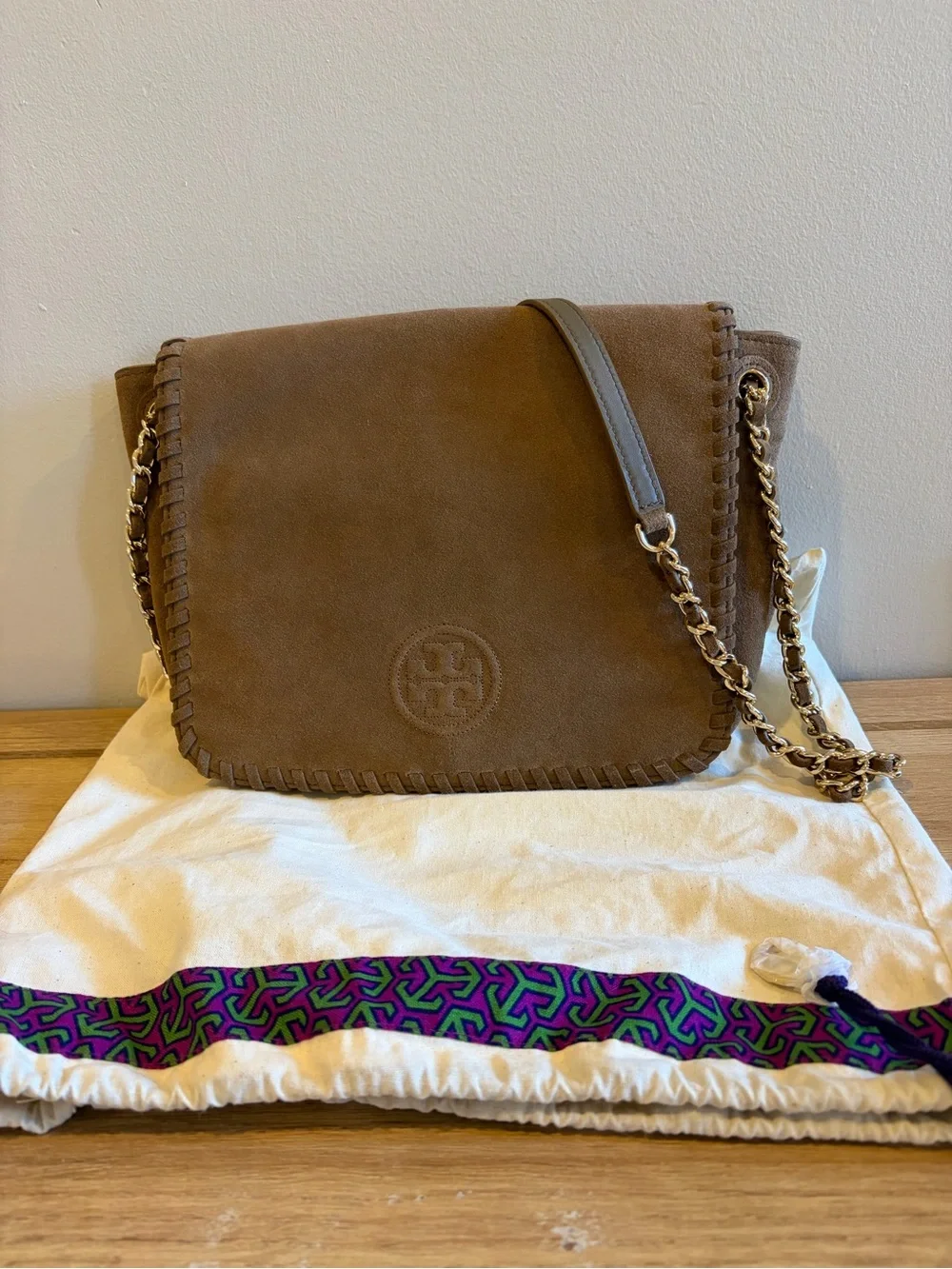 Tory Burch - Brown Chain-Shoulder Whipstitch Tote